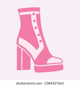 High heels shoe vector icon, Women's shoe glyph icon. Symbol, logo illustration.Woman shoes vector icons isolated on pink background.Fashion footwear design.