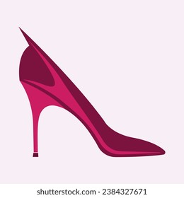 High heels shoe vector icon, Women's shoe glyph icon. Symbol, logo illustration.Woman shoes vector icons isolated on pink background.Fashion footwear design.