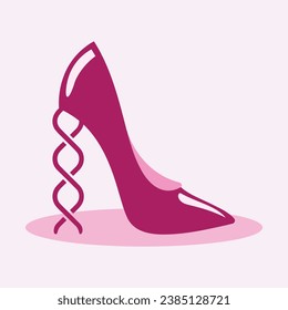 High heels shoe vector icon, Women's shoe glyph icon. Symbol, logo illustration.Woman shoes vector icons isolated on pink background.Fashion footwear design.