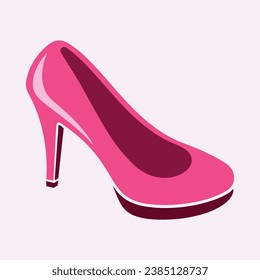 Icono de vector de zapatos de tacones altos, icono de glifo de zapatos para mujeres. Símbolo, ilustración del logo.Iconos vectores de zapatos de mujer aislados en fondo rosado.Diseño de calzado de moda.