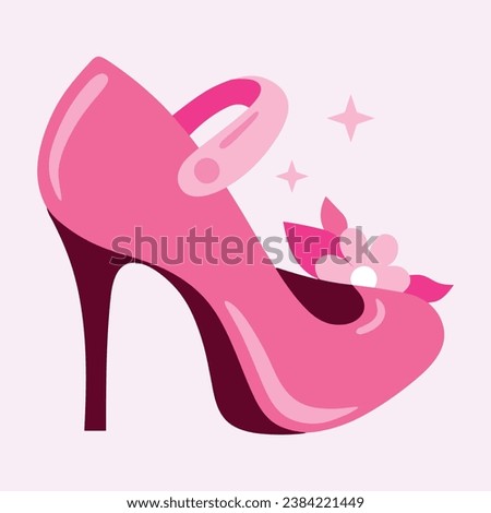 High heels shoe vector icon, Women's shoe glyph icon. Symbol, logo illustration.Woman shoes vector icons isolated on pink background.Fashion footwear design.