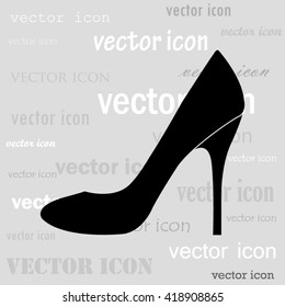 high heels shoes black vector icon