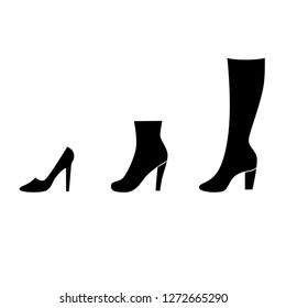 High heels, shoes, boots vector icon.