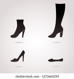 High heels, shoes, boots vector icon.