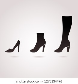High heels, shoes, boots vector icon.