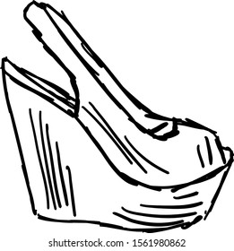 Zapatos de tacones altos, ilustración, vector sobre fondo blanco.
