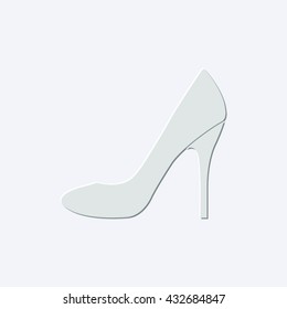 high heels shoes - light gray vector icon
