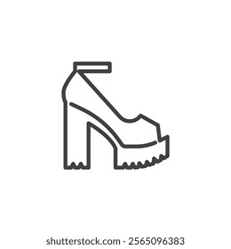 High Heels Shoes line icon. linear style sign for mobile concept and web design. Elegant woman shoes outline vector icon. Symbol, logo illustration. Vector graphics