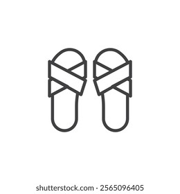 High Heels Shoes line icon. linear style sign for mobile concept and web design. Flat sandals outline vector icon. Symbol, logo illustration. Vector graphics