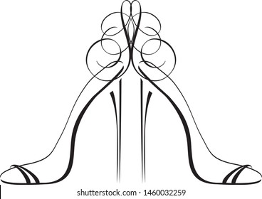 high heels shoes lineart logotype