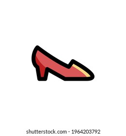High Heels Shoes Outline Icon Logo Vector Illustration
