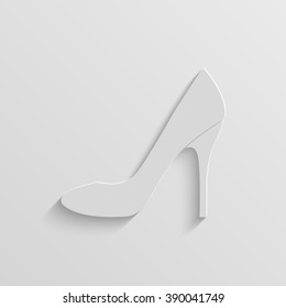 high heels shoes paper vector icon
