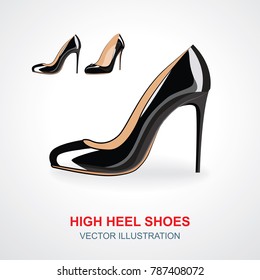 High heels shoes set.
Vector illustration isolated on white background.