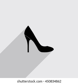 High heels shoes vector icon with long shadow