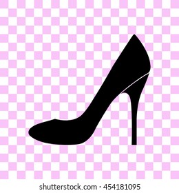 high heels shoes vector icon - black illustration