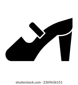 Icono sólido de tacones altos. Ilustración vectorial de zapatos de mujer aislada en blanco. Diseño estilo glifo de calzado, diseñado para web y aplicación. Eps 10