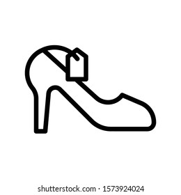 High heels vector, Black friday related line style icon