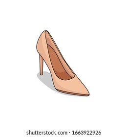 tacones altos Icono vectorial ilustración minimalista diseño plano coloreado