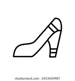 High Heels Vector Line Icon Design