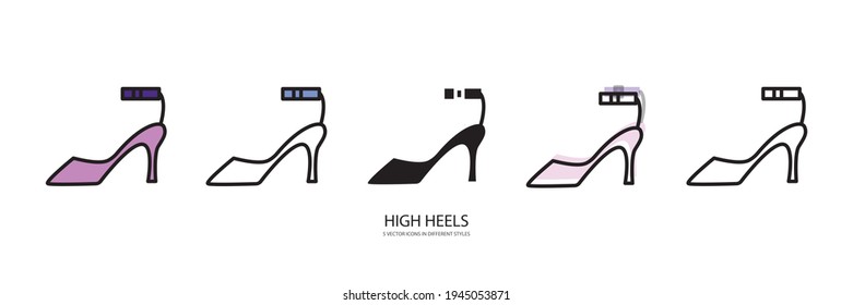 HIGH HEELS vector type icon