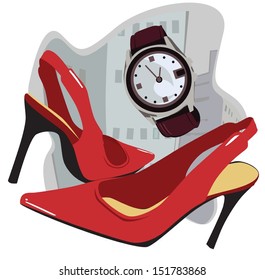 high heels and watches