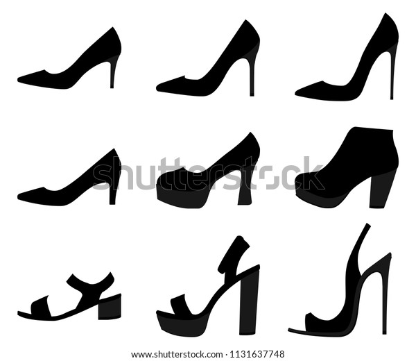 High Heels Woman Shoes Isolated On Stock Vector (Royalty Free) 1131637748