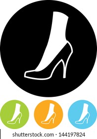 High Hill Shoe Vector icon