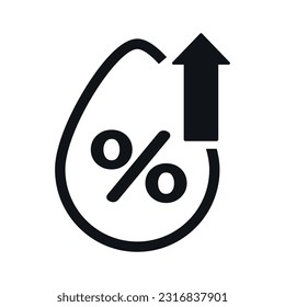 High humidity symbol. Isolated vector pictogram.