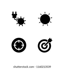 high icon. 4 high set with sun and target vector icons for web and mobile app