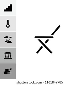 High icon. collection of 6 high filled icons such as stair, temperature, dynamite, court, outdoor chair. editable high icons for web and mobile.