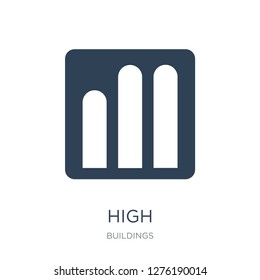 high icon vector on white background, high trendy filled icons from Buildings collection, high vector illustration