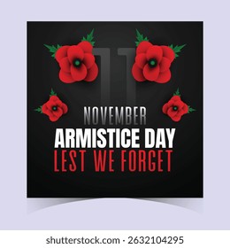 Projeto do Dia do Armistício de alto impacto usando fundo monocromático e papoulas vermelhas brilhantes, perfeito para campanhas digitais e materiais de impressão