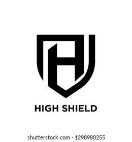 i high initial letter shield logo icon designs vector illustration
