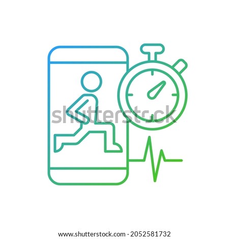 High intensity and intervals workout gradient linear vector icon. Online fitness work and rest ratio exercises. Thin line color symbols. Modern style pictogram. Vector isolated outline drawing