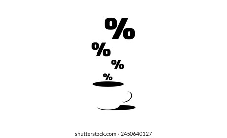 High interest rate, black isolated silhouette