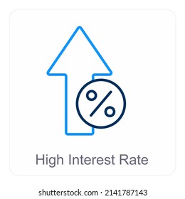 High Interest Rate Icon Concept