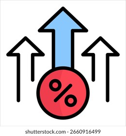 High Interest Rate Icon Element For Design
