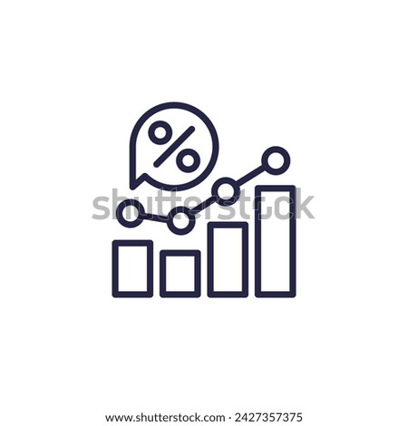 high interest rate line icon with a graph