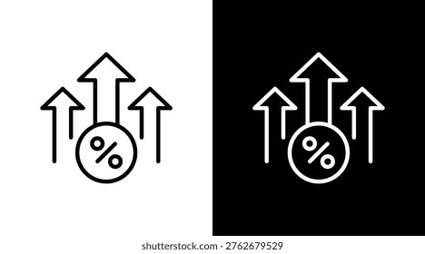High Interest Rate White Icon Set Design