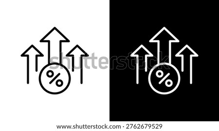 High Interest Rate White Icon Set Design