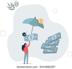 Concepto de tasas de interés altas. cuenta de ahorro de apertura de caracteres y recepción de intereses sobre depósitos.ilustración vectorial plana.