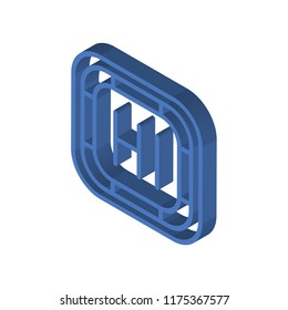 High isometric left top view 3D icon