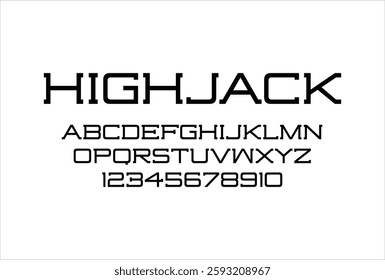 High Jack font for logo and headline. Isolated vector typeset
