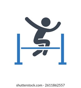 High Jump Action Icon On White Background