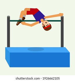 High Jump Athletics Competition Cartoon Vector Stock Vector (Royalty ...