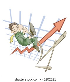 High Jump Of The Businessman Symbolizing Success In Business