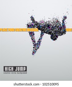 High Jump. Creative Vector Illustration. Eps 10.