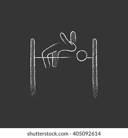 High jump. Drawn in chalk icon.