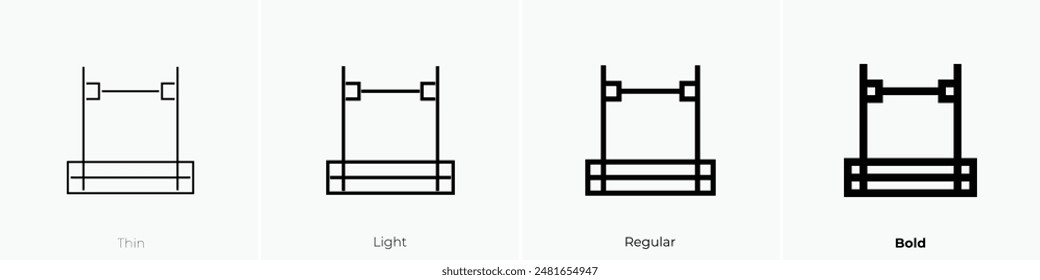 high jump icon. Thin, Light Regular And Bold style design isolated on white background