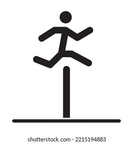 high jump icon vector design template in black color isolated sign on white background